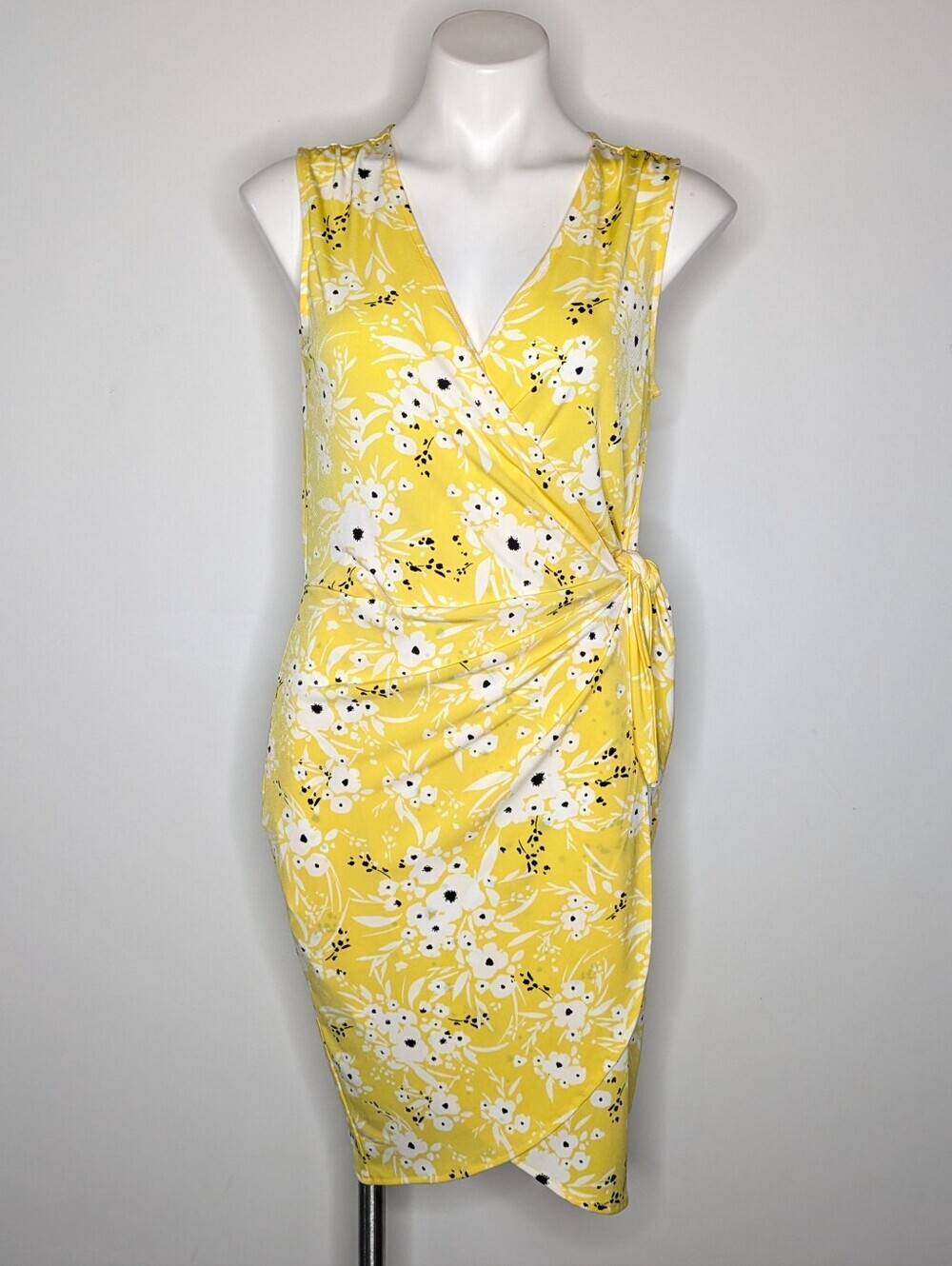 NWT Banana Republic Factory Yellow White Floral V Neck Sleeveless Dress MP